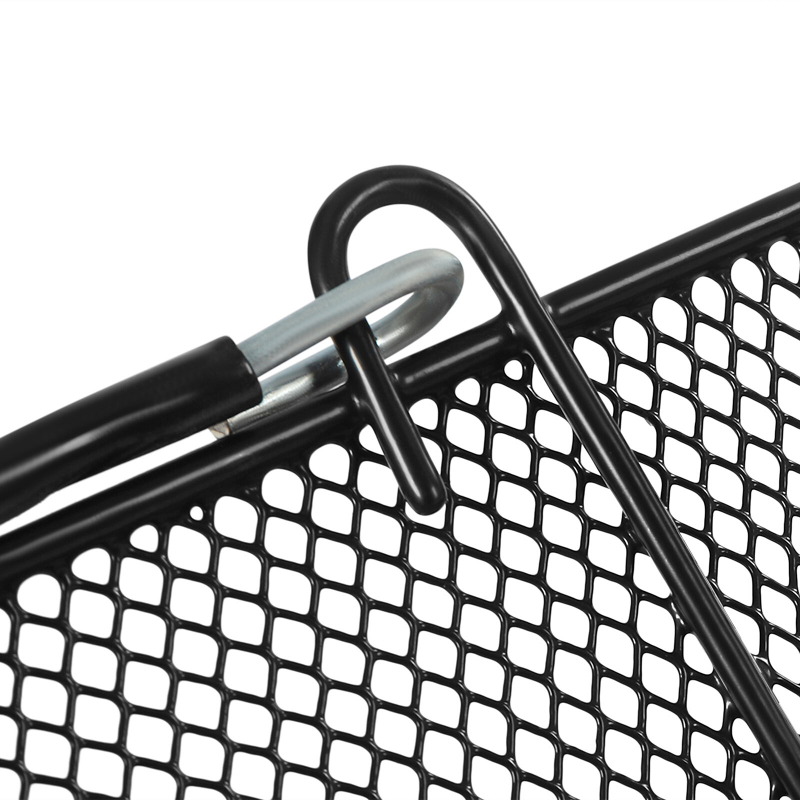 12 Pcs Shopping Baskets With Handles Black Metal Shopping Basket Stackable Iron