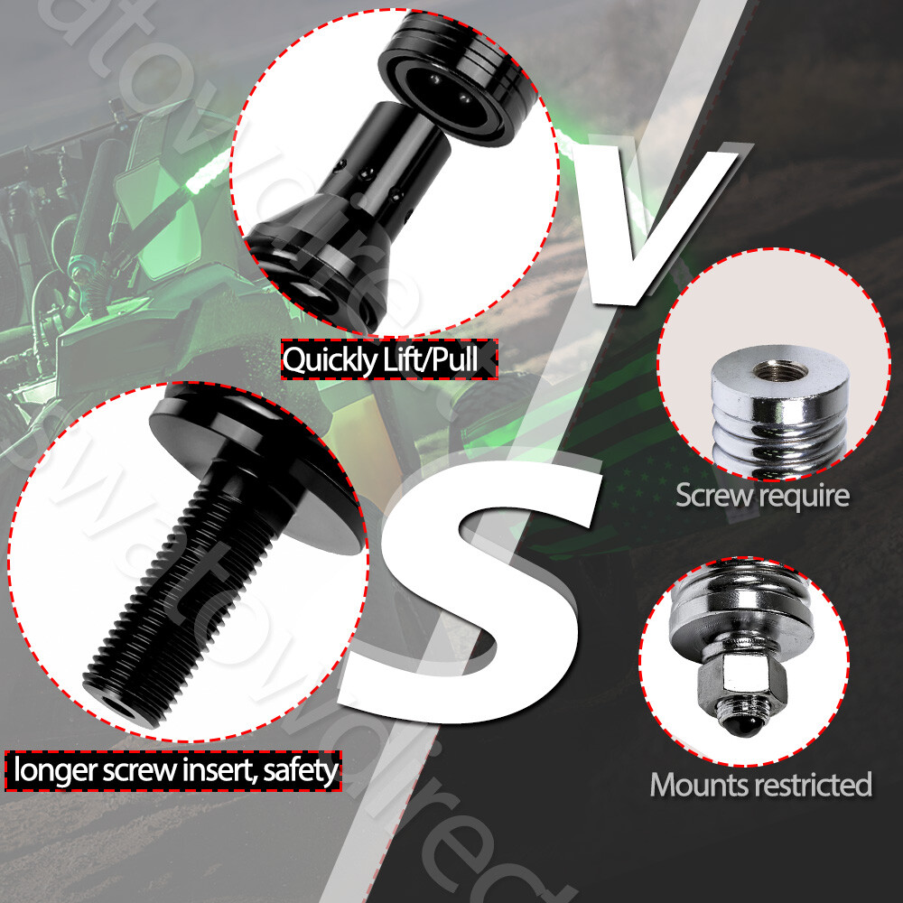 RGB LED Whip Light Spring Mounting Bracket Antenna for HID UTV ATV Polairs RZR