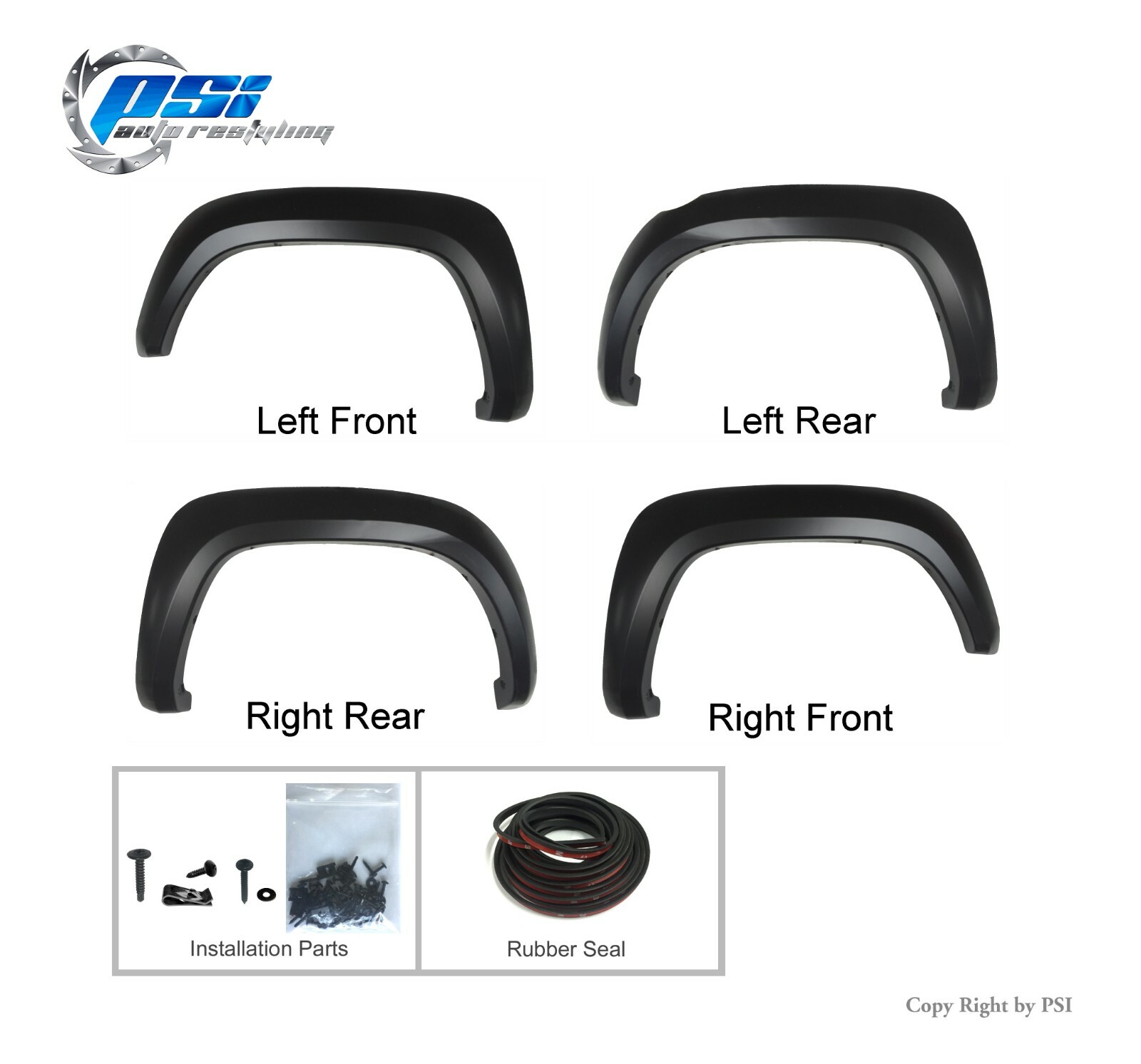 Paintable Extension Style Fender Flares Fits Toyota Tacoma 2016-2021 Full Set