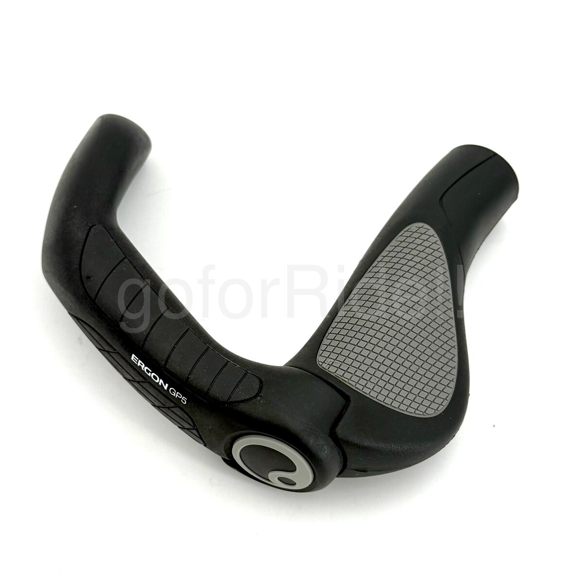 Ergon GP5 Large Ergonomic Bike Grips Black/Gray Fullsize Bar Ends Pair Lock-On