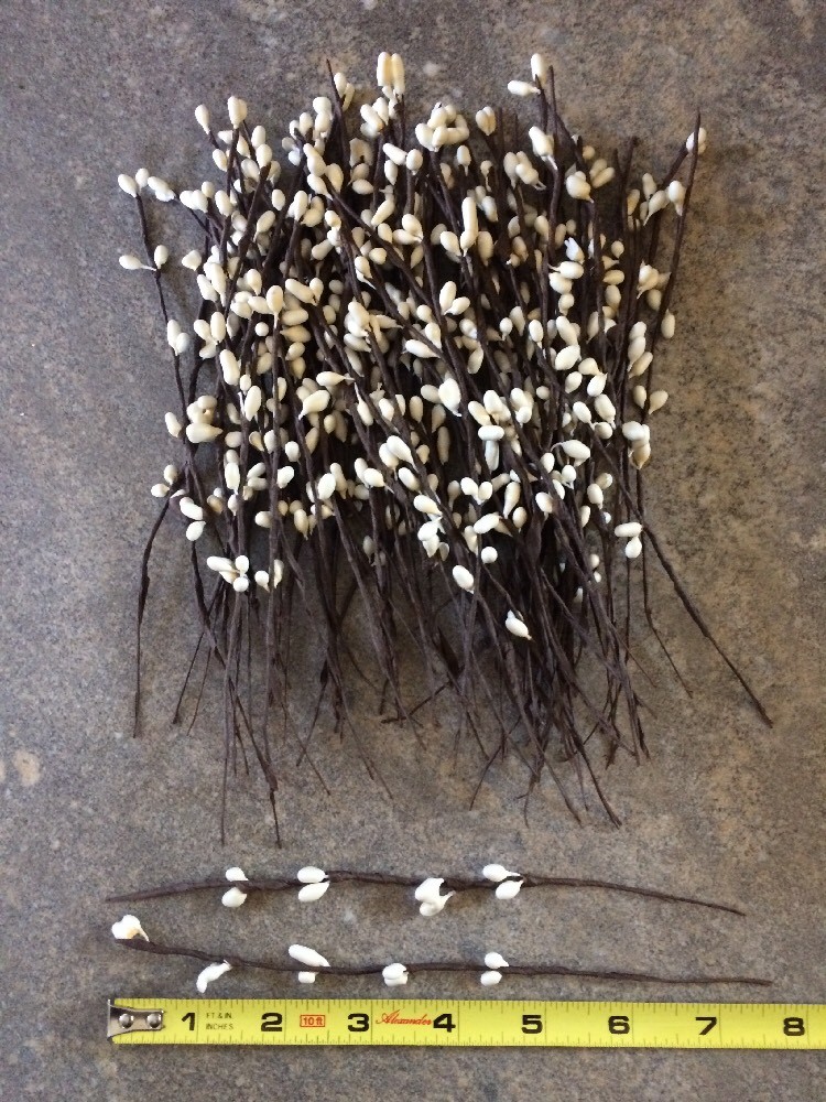 Set/50 Primitive 7" 7 inch IVORY Pip Berry Garland Picks Wedding Craft Pips Farm