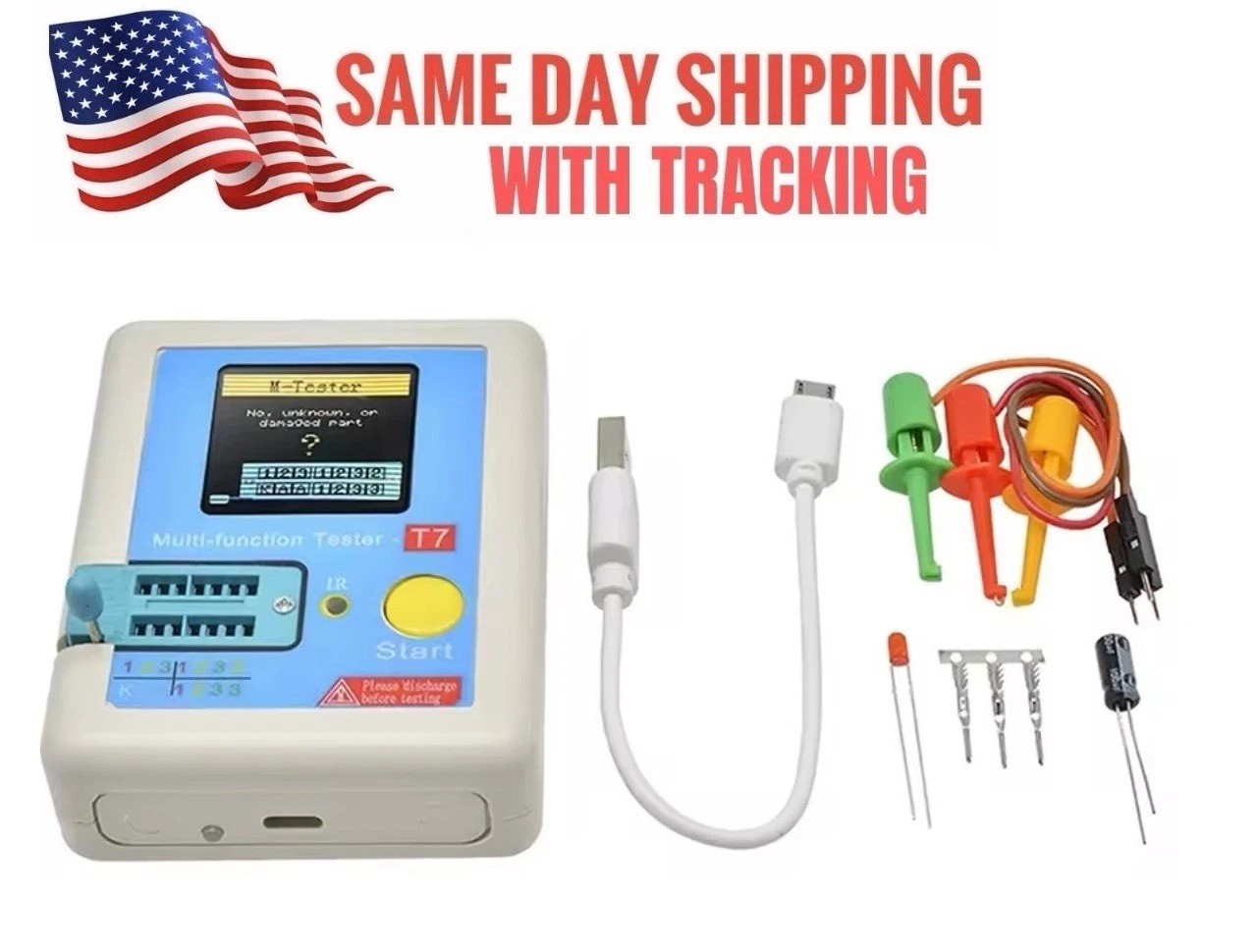 LCR T7 Transistor Tester Meter Multi-Function TFT 1.8" USA