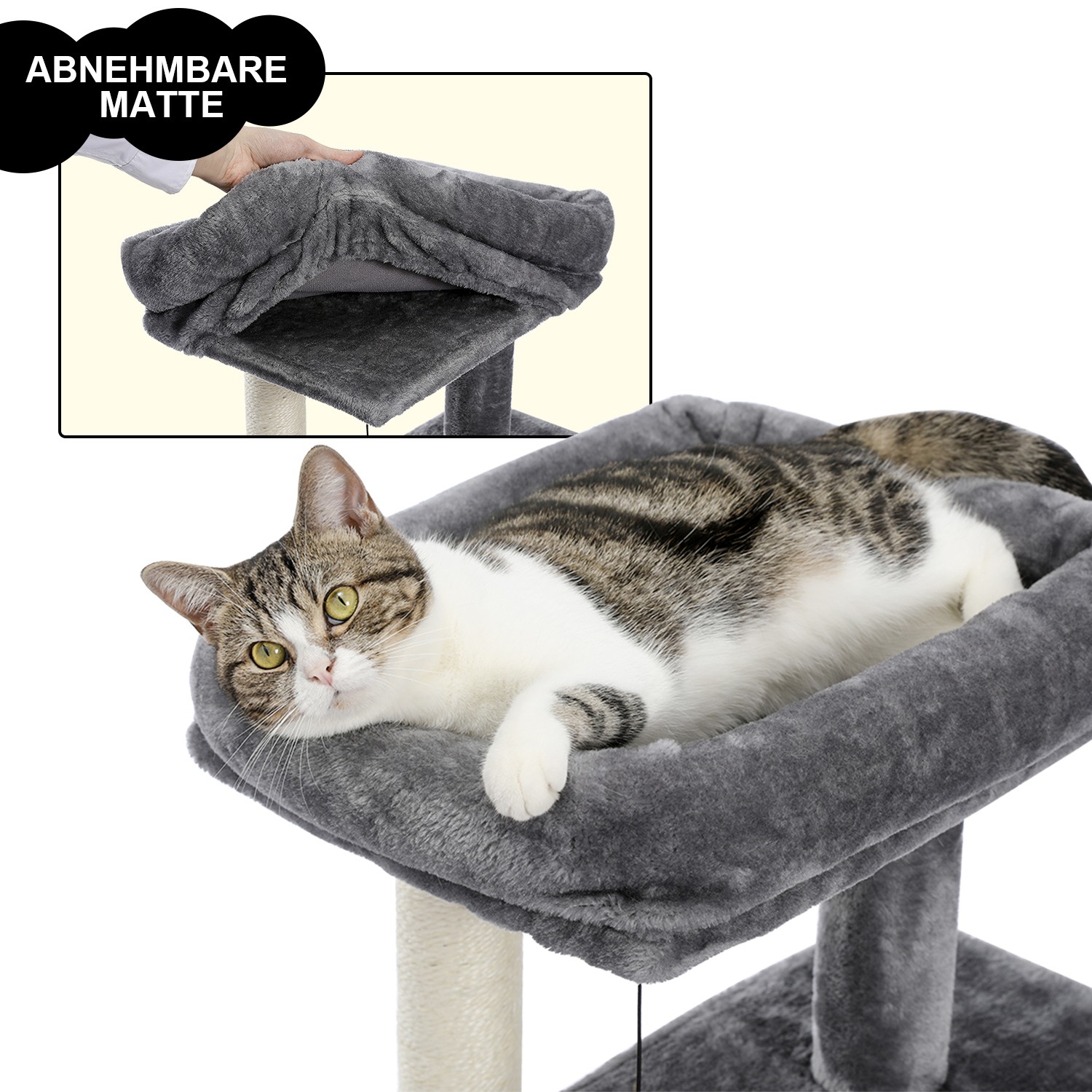 PAWZ Road 34" Cat Tree Tower Sisal Scratching Post with Double Condos Top Perch