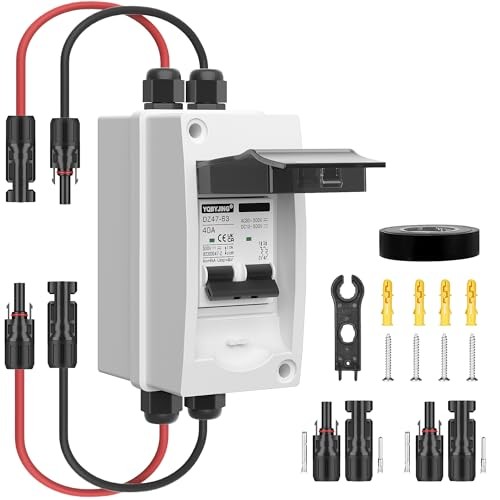 Solar Panel Disconnect Switch 40 Amp 4 Holes DC AC 500V Upgrade Box & Wire 40A