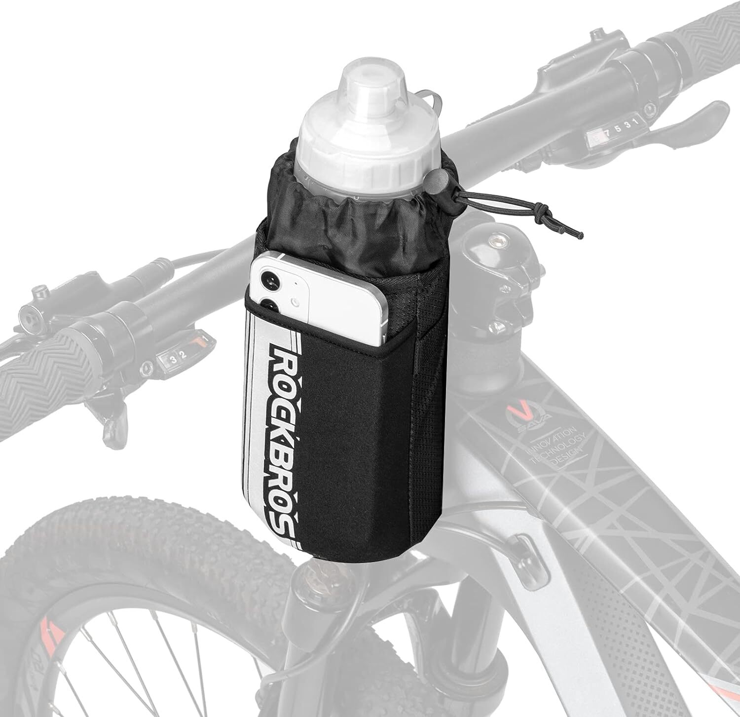 ROCKBROS Bike Water Bottle Holder Bag Handlebar Stem Bag Bicycle CupDrink Holder