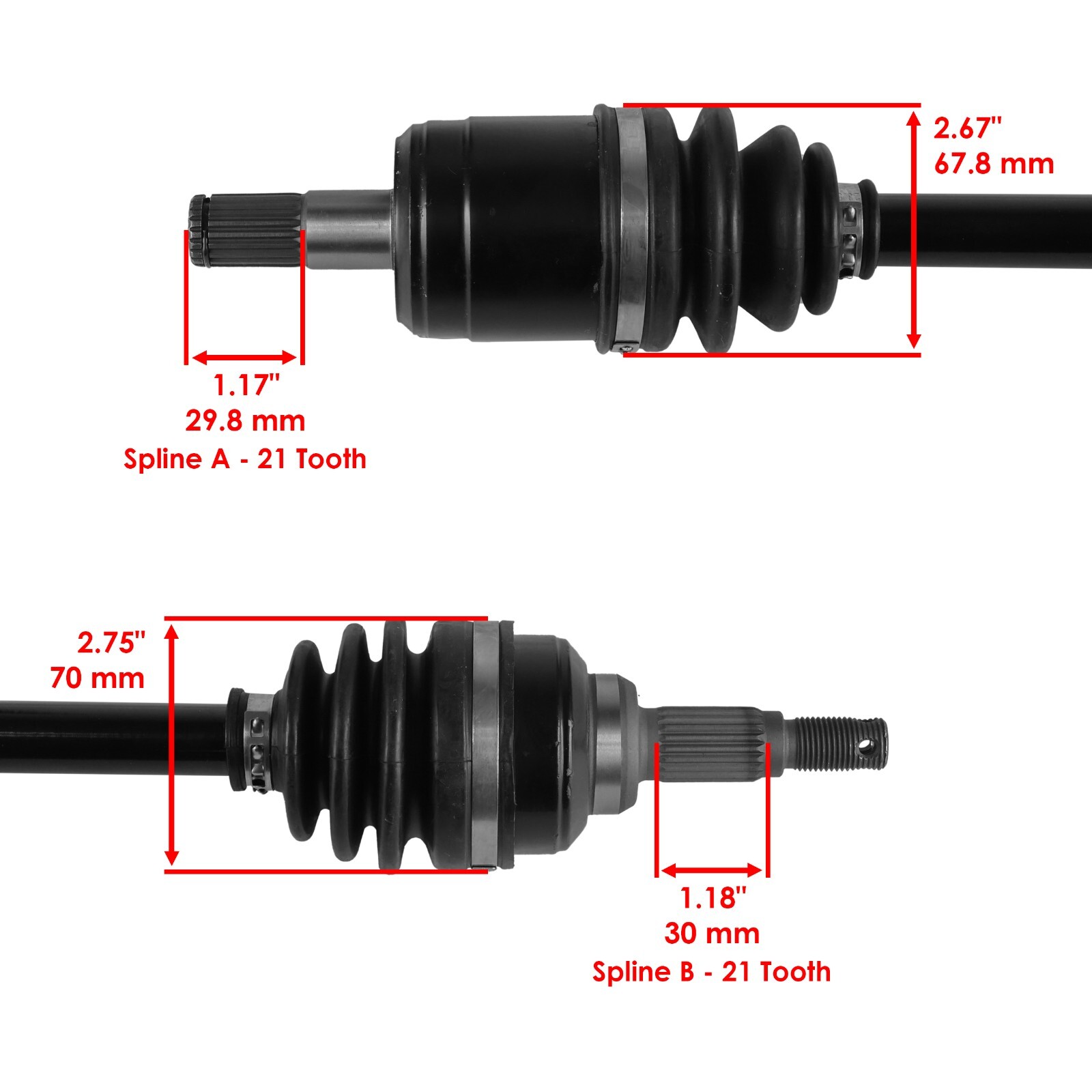 Front Right And Left CV Joint Axles for Honda TRX450ES TRX450S 1998-2001