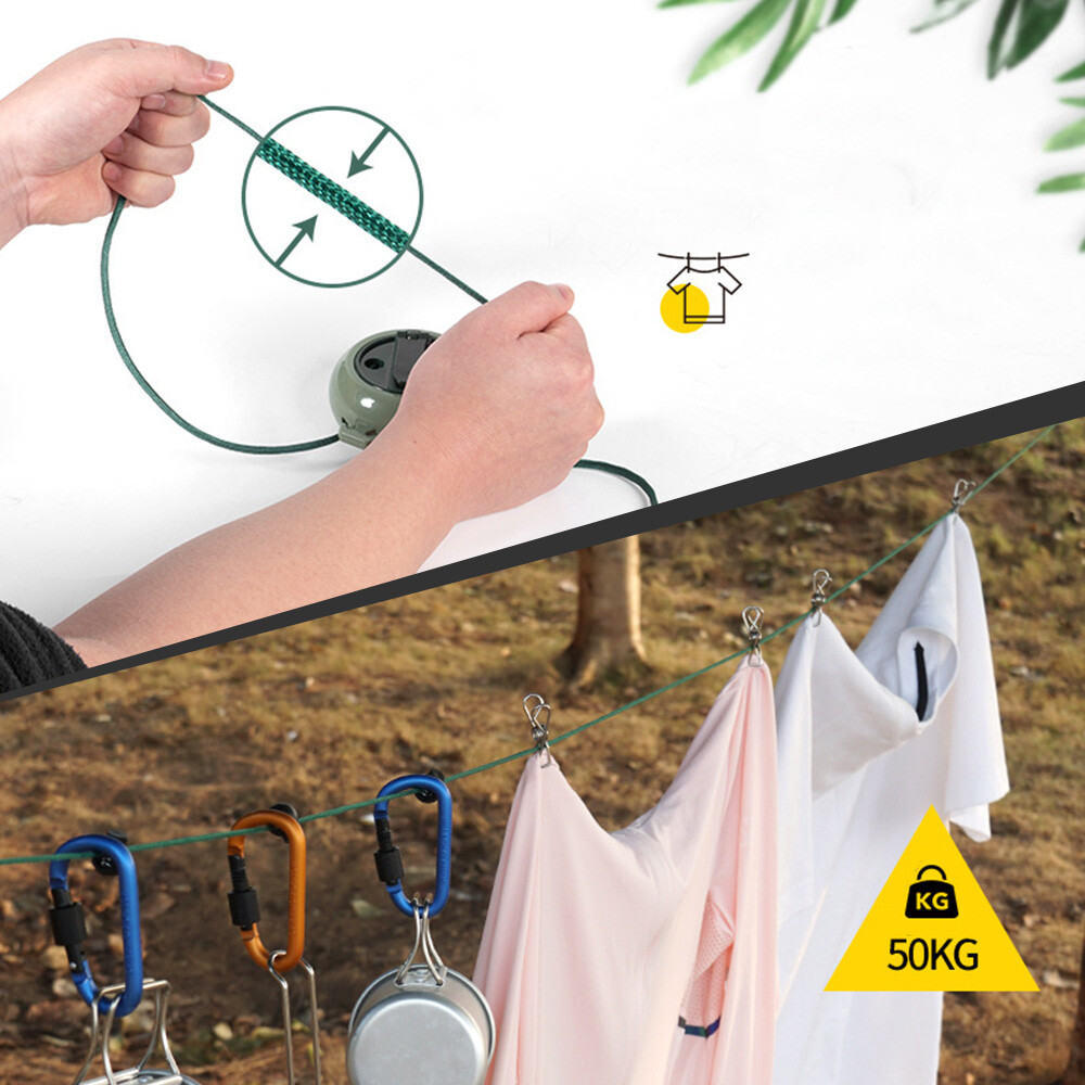 Outdoor Retractable Clothes Reel ClothesKit 33Ft Dryer Clothes Washing Line