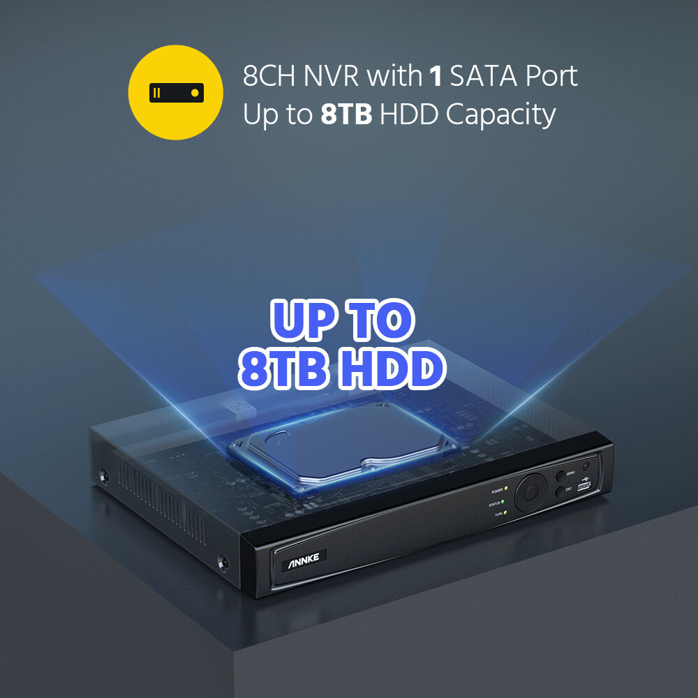 ANNKE 8CH 16CH 12MP NVR POE Security IP Network Video Recorder H.265+ Remote APP