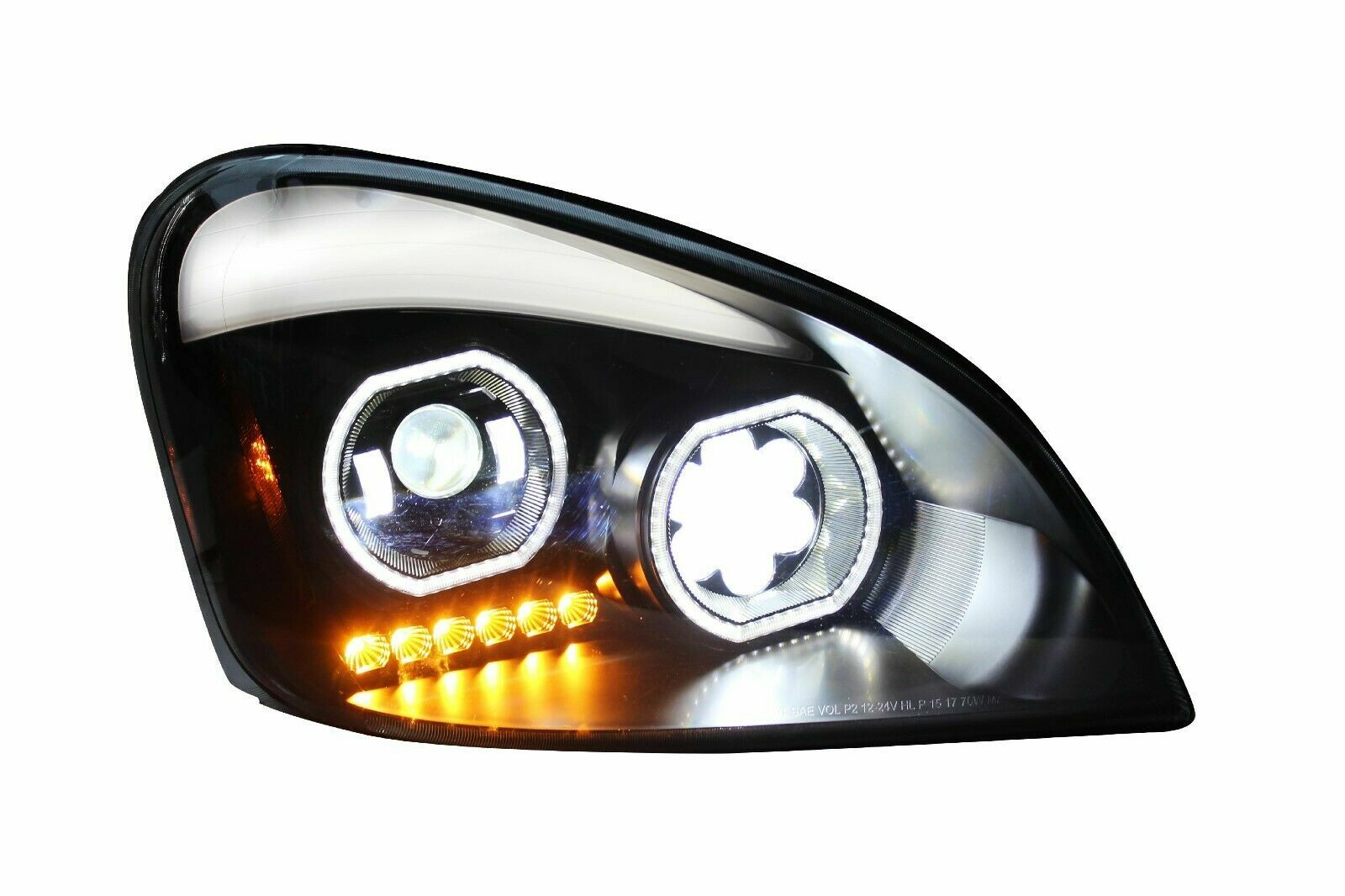 FREIGHTLINER CASCADIA 08-17 FULL LED HEADLIGHT BLACK PAIR (DRIVER & PASSENGER)