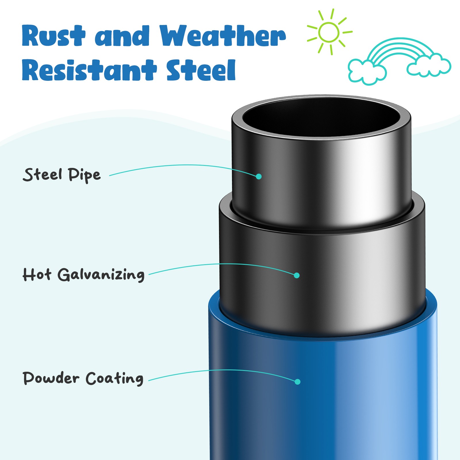 Climbing Dome Swing Set 10ft Jungle Gym Monkey Bars 800lbs for Kids Outdoor Play
