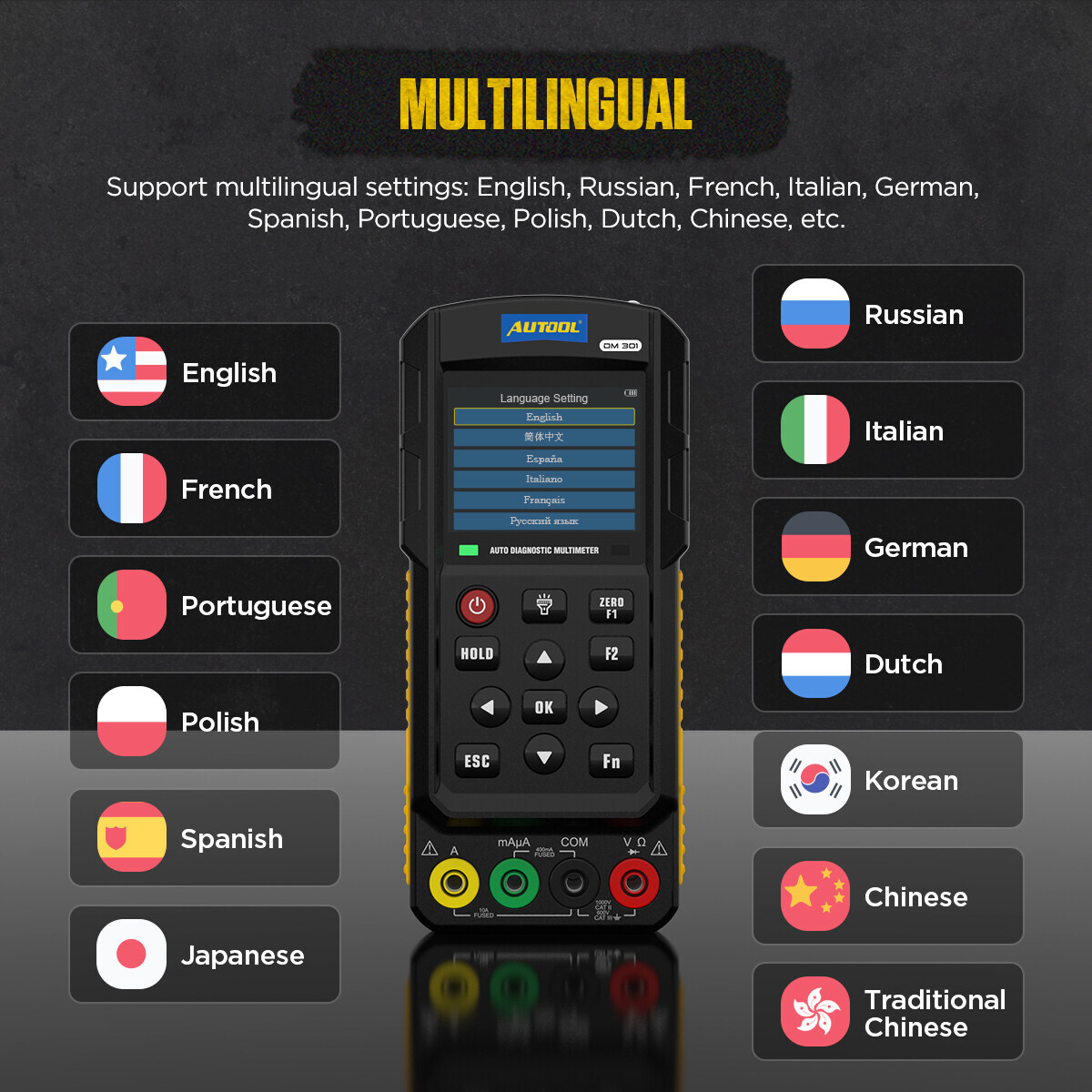 Car Diagnostic Multimeter Circuit Tester AC/DC Voltage Oscilloscope Diode Tester