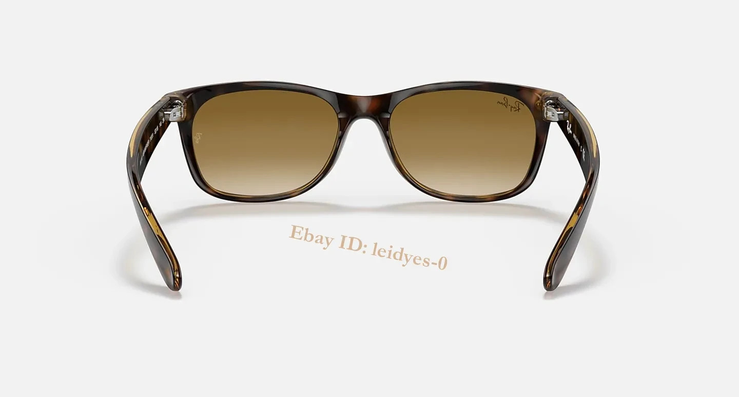 Ray-Ban RB2132 New Wayfarer Sunglasses Light Brown Gradient Lens Havana Frame 55