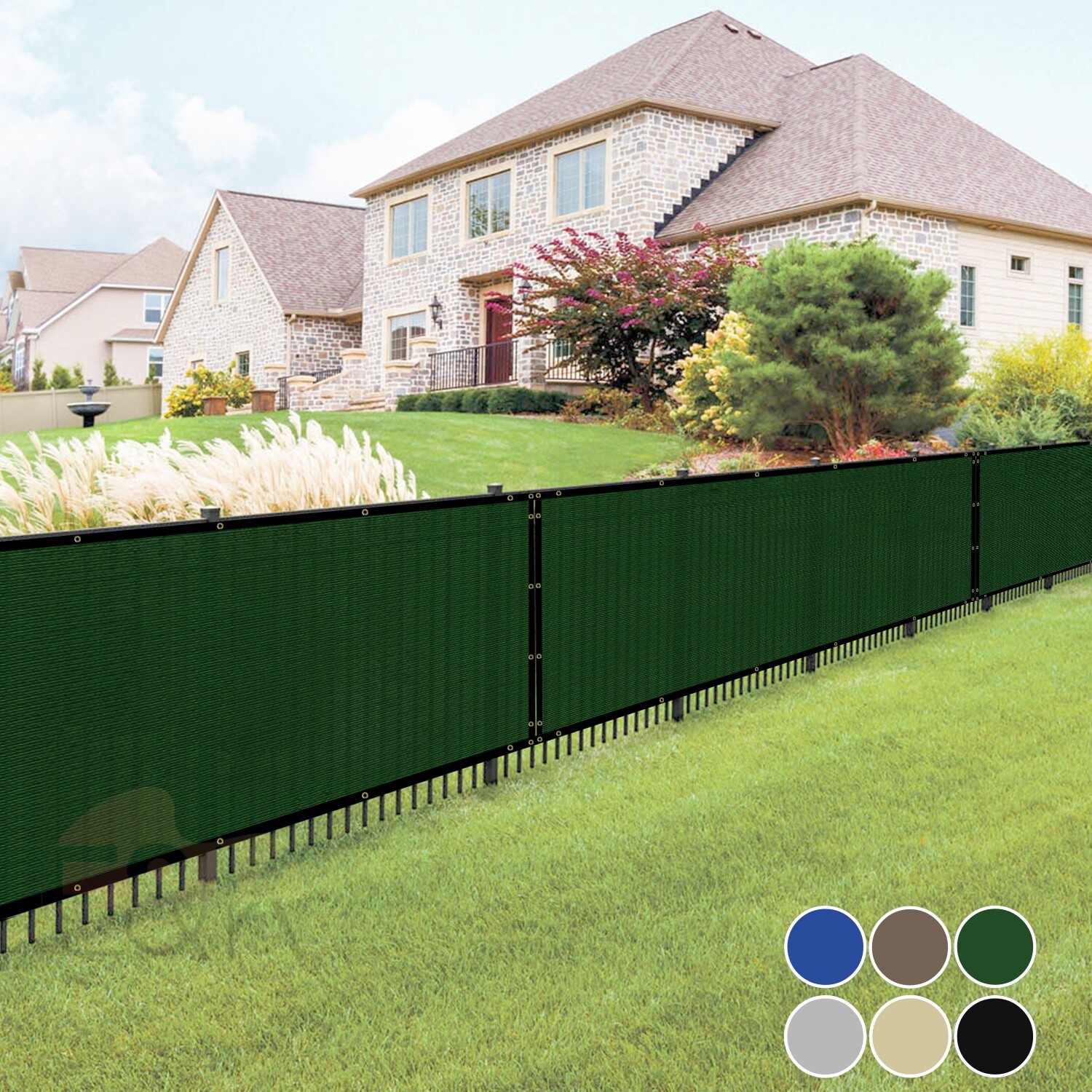 4' 5' 6'x50' Privacy Fence Screen Windscreen Mesh Fabric Shade Cover Tarp Garden