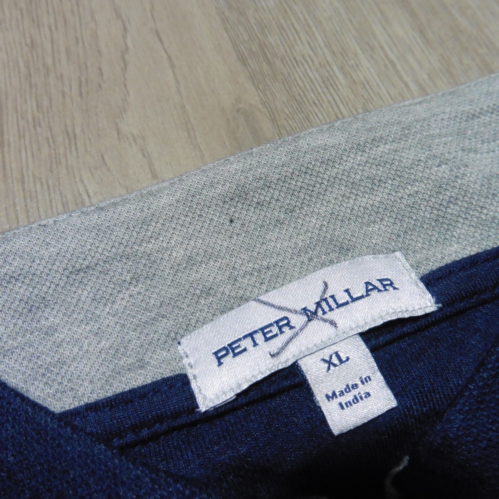 PETER MILLAR Mens XL PULLOVER NAVY BLUE CROWN COMFORT 1/4 ZIP POLO SWEATER