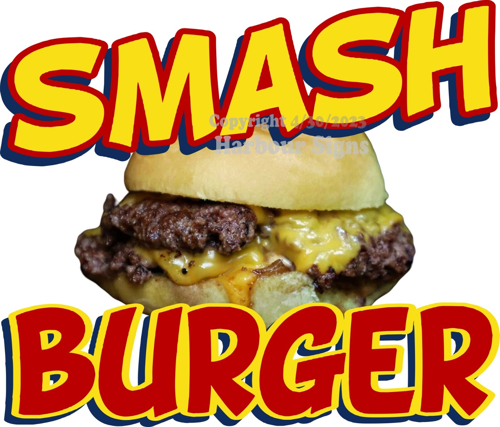 Smash Burger DECAL B Food Truck Concession Sticker  (Choose size)