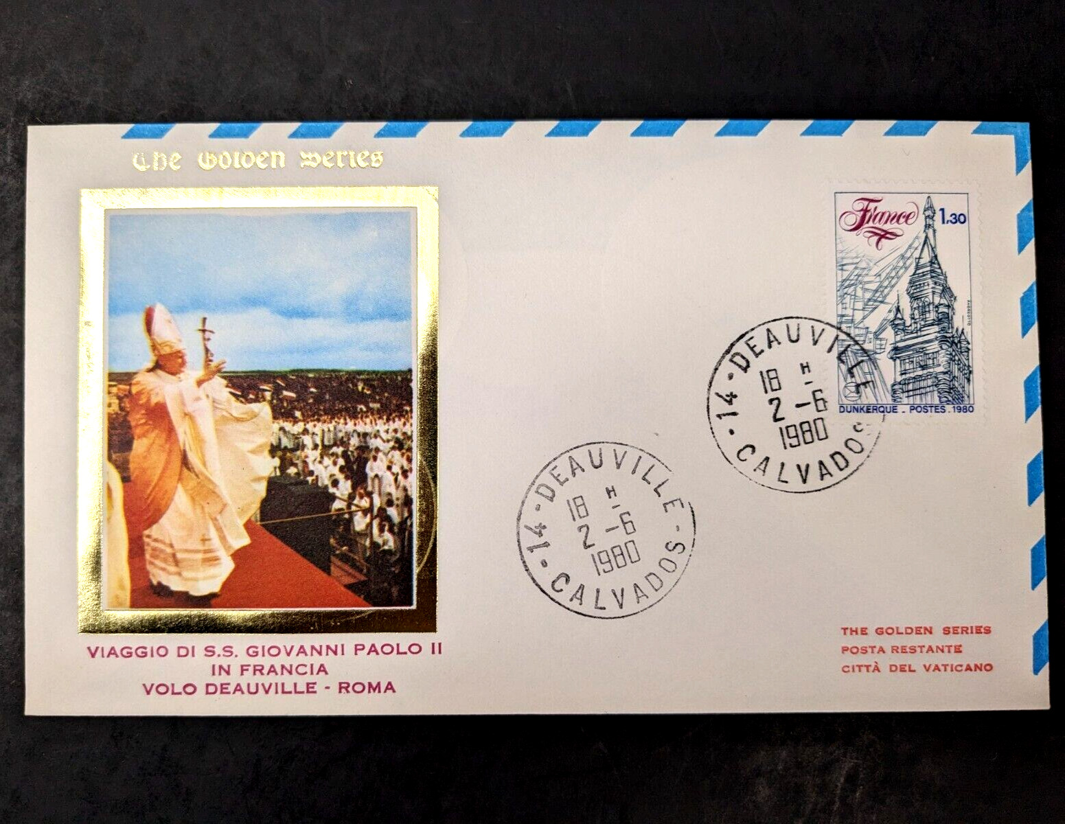 Pope John Paul II, The Golden Series Trip to France, 5 Covers Plus Stamps