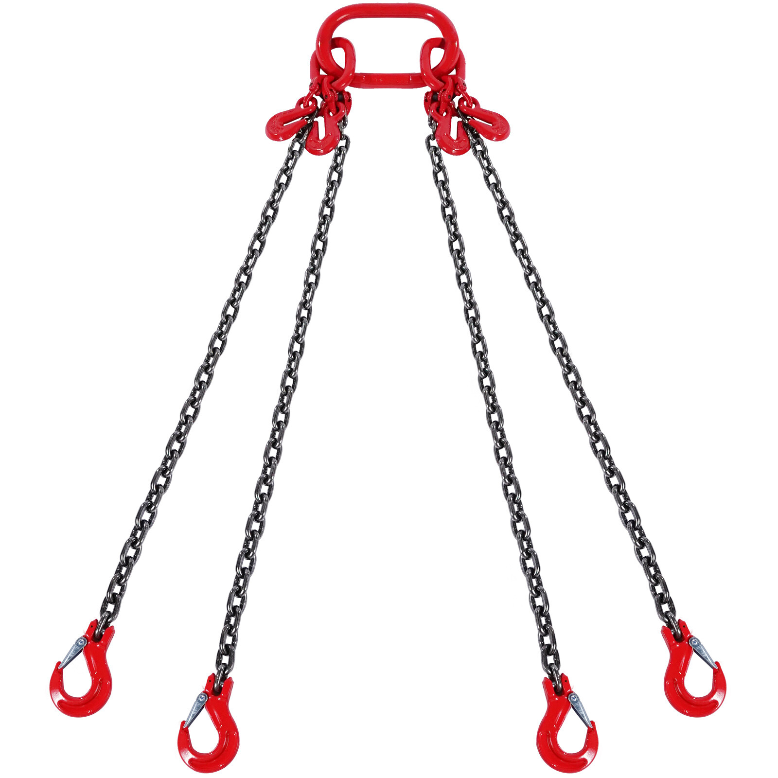 VEVOR 5/16" x 10' Chain Sling 4 Legs G80 Lifting Chain with Grab Hooks 11000 lbs