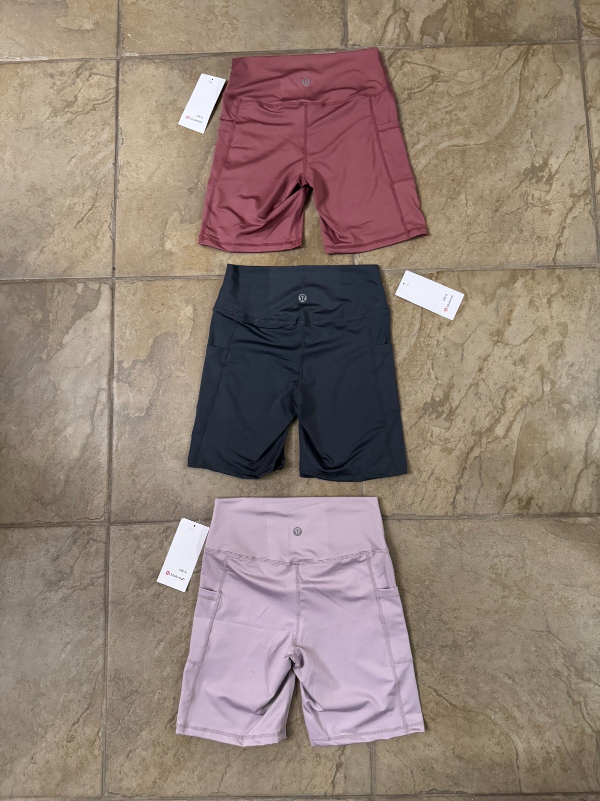 3 PAIR LULULEMON SHORTS WITH SIDE POCKETS WOMENS SIZE XL