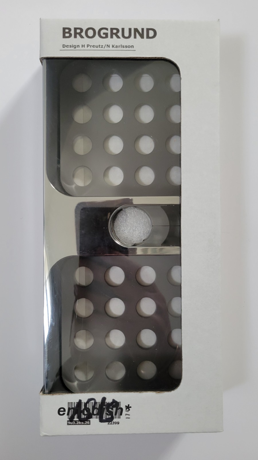 IKEA BROGRUND Chrome Plated 9¾"×1½" Shower Shelf Caddy 903.285.26 - NEW