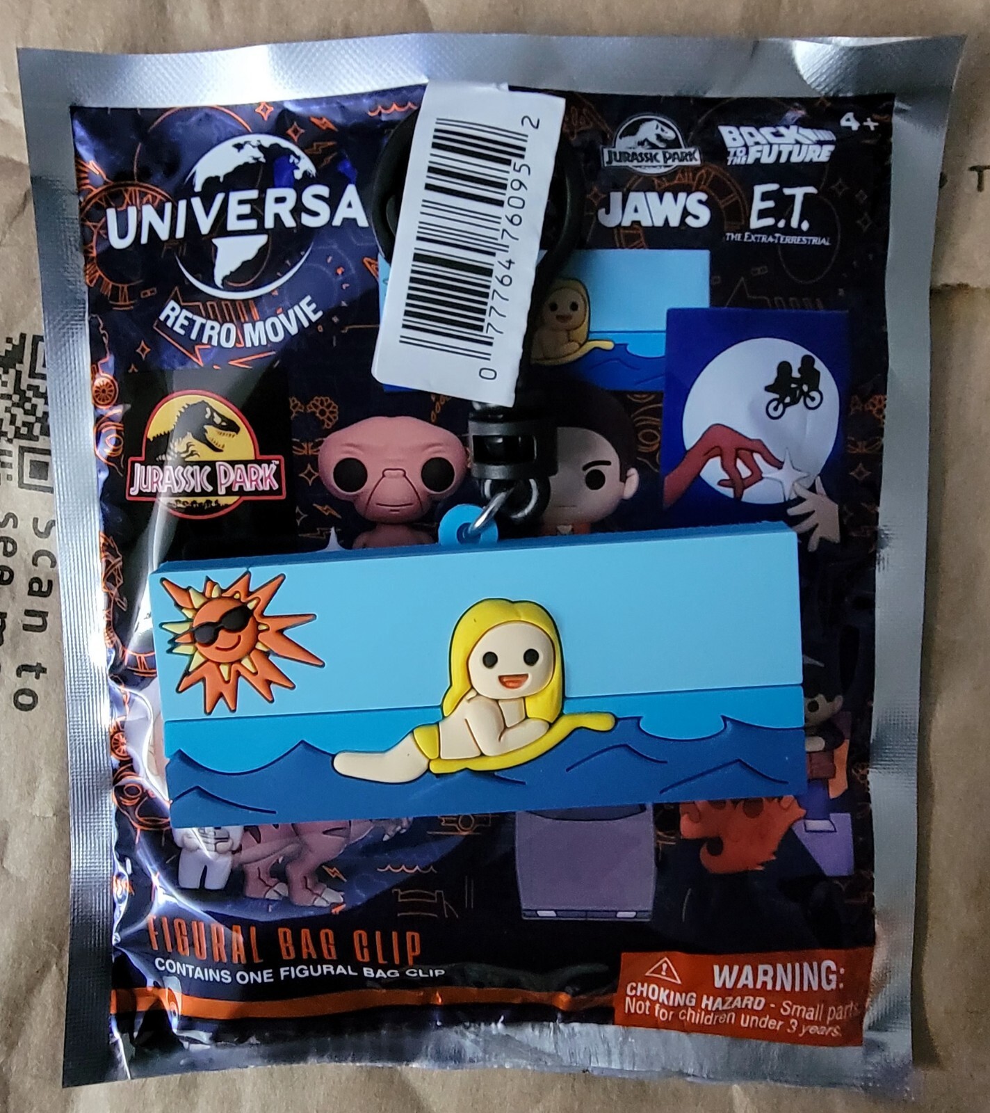 UNIVERSAL RETRO MOVIE MONOGRAM OPEN PKG  PVC BAG CLIP JAWS MINI POSTER REPLICA