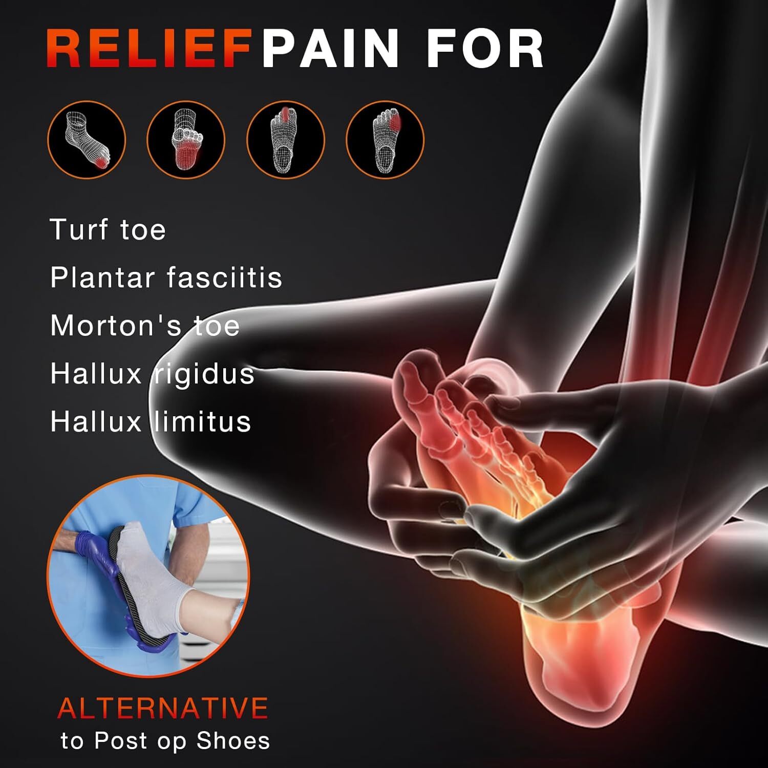 ARRIS Carbon Fiber Insole, Carbon Fiber Foot Plate for Turf Toe, Foot Fractures