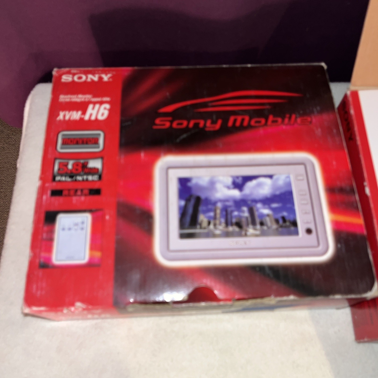 2 X Vintage Sony XVM-H6 Headrest Monitor 5.8” Wide Screen 2 X Remote Controls