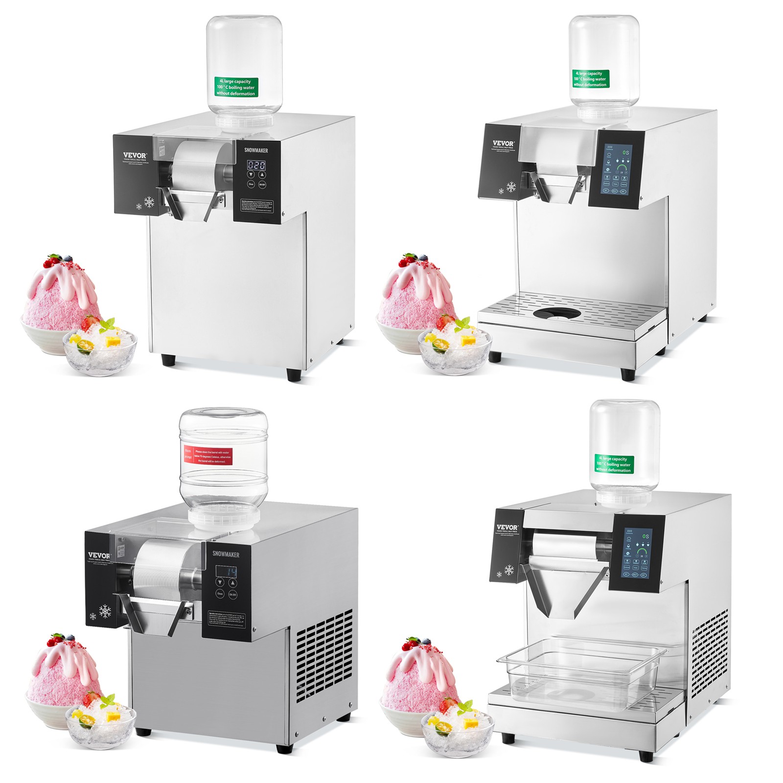 VEVOR Commercial Snowflake Ice Machine 176-573LBS/24H Snow Ice Cone Slushy Maker