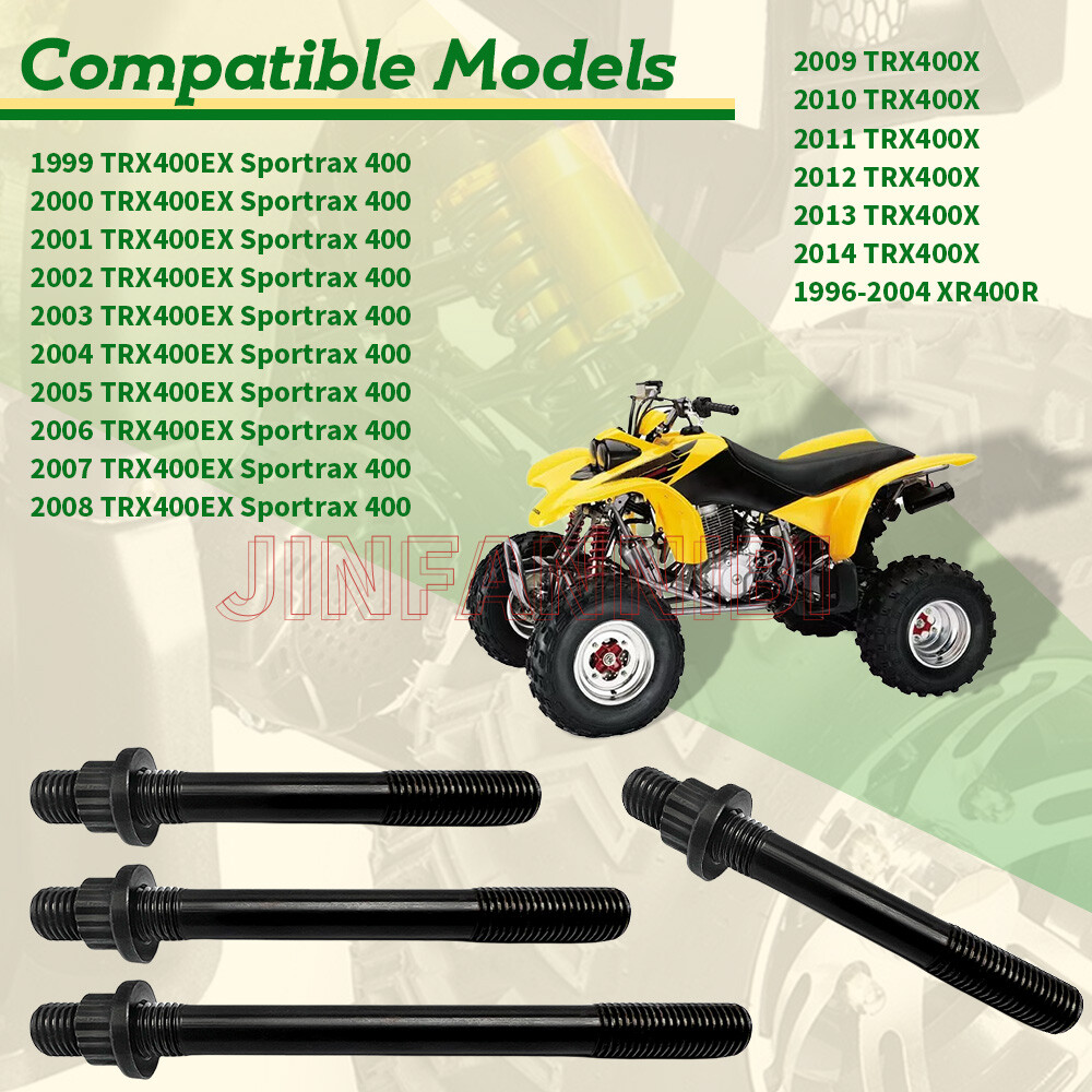 Heavy Duty Cylinder Head Studs Nut Kit for Honda Sportrax 400 TRX400EX 1999-2008