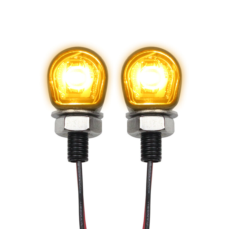 Universal 2X LED Motorcycle Turn Signals Indicator Amber Blinker Light Mini Lamp