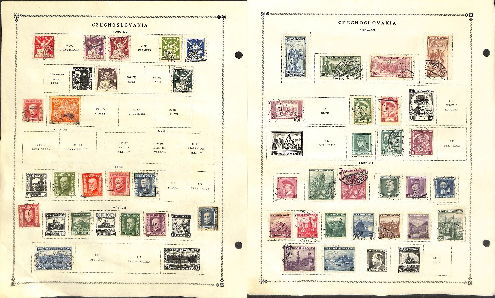 Czechoslovakia Stamp Collection on 22 Scott International Pages, 1918-1959 (BC)