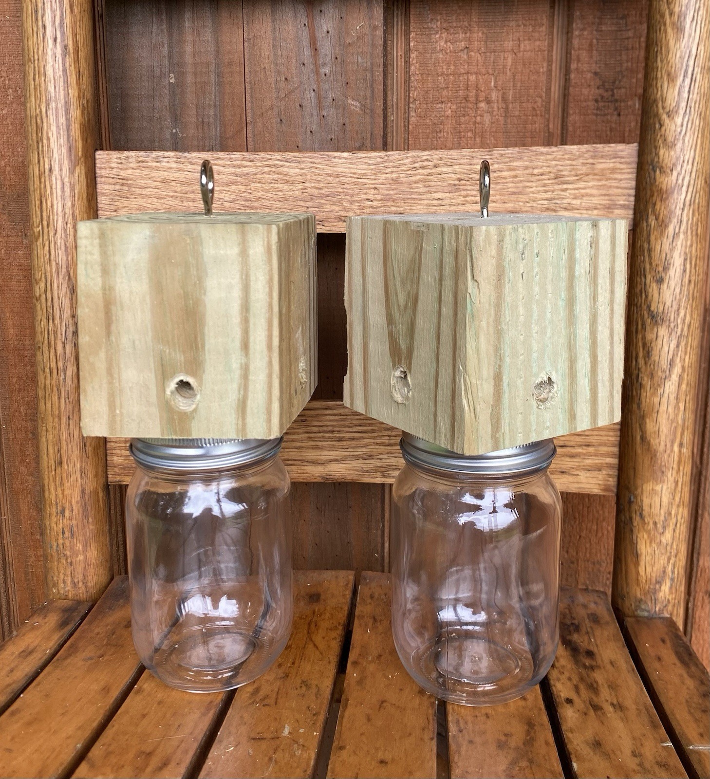 A Pair Of Paw Paw’s Handmade Carpenter Bee Traps Shipped