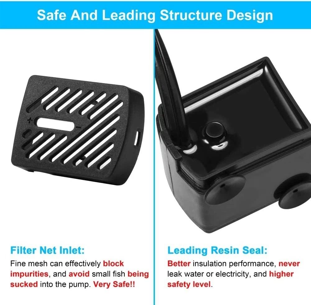 50GPH 3W Small Submersible Water Pump Mini Fountain Pump Ultra Quiet for Aquariu