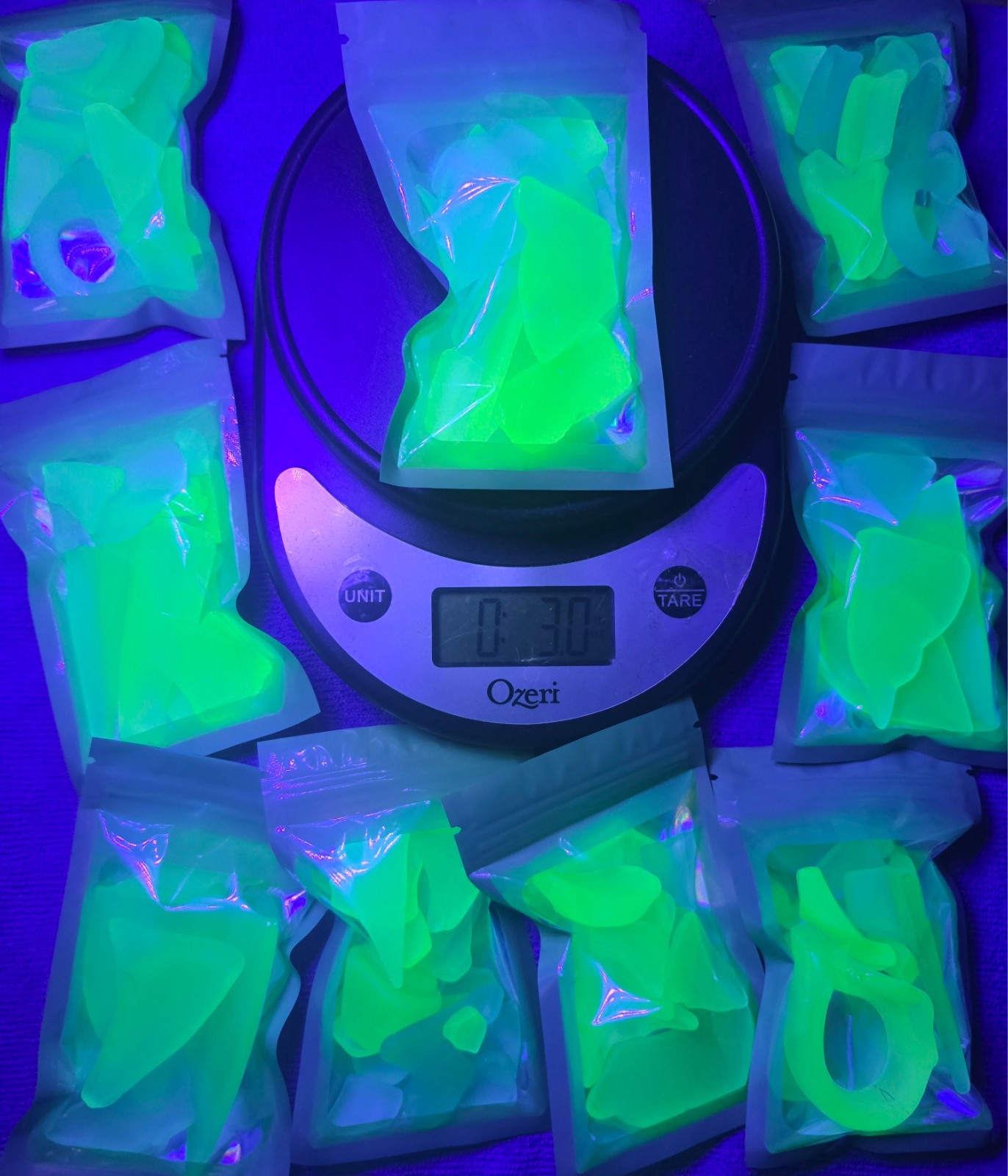 Machine Tumbled Uranium Glass Jewelry Arts Crafts Decor Green Sea Glass 3 Ounce