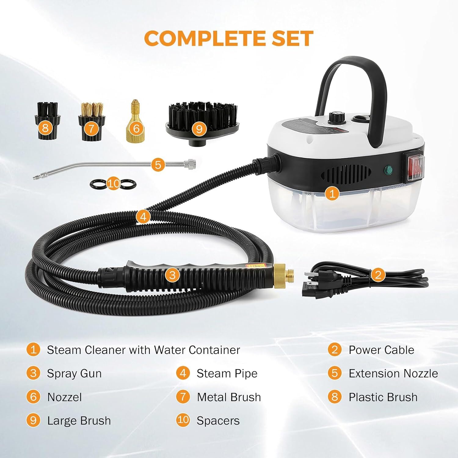 2500W Car Detailing Steamer High Pressure Handheld Steam Cleaner Household US