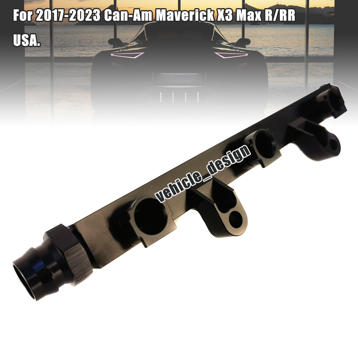 Billet Aluminum Racing Fuel Rail for 2017-2023 Can-Am Maverick X3 Max R/RR USA.