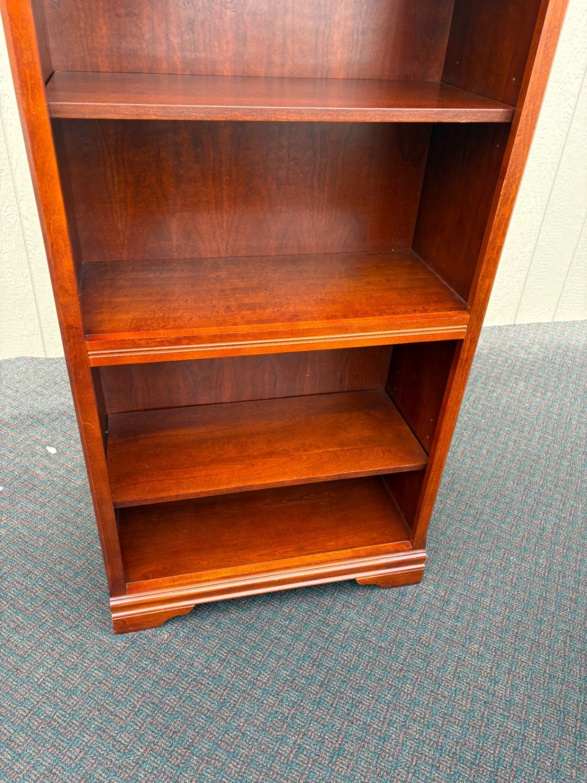 67505 Traditional Cherry Wood Bookcase with Beaded Trim Detail