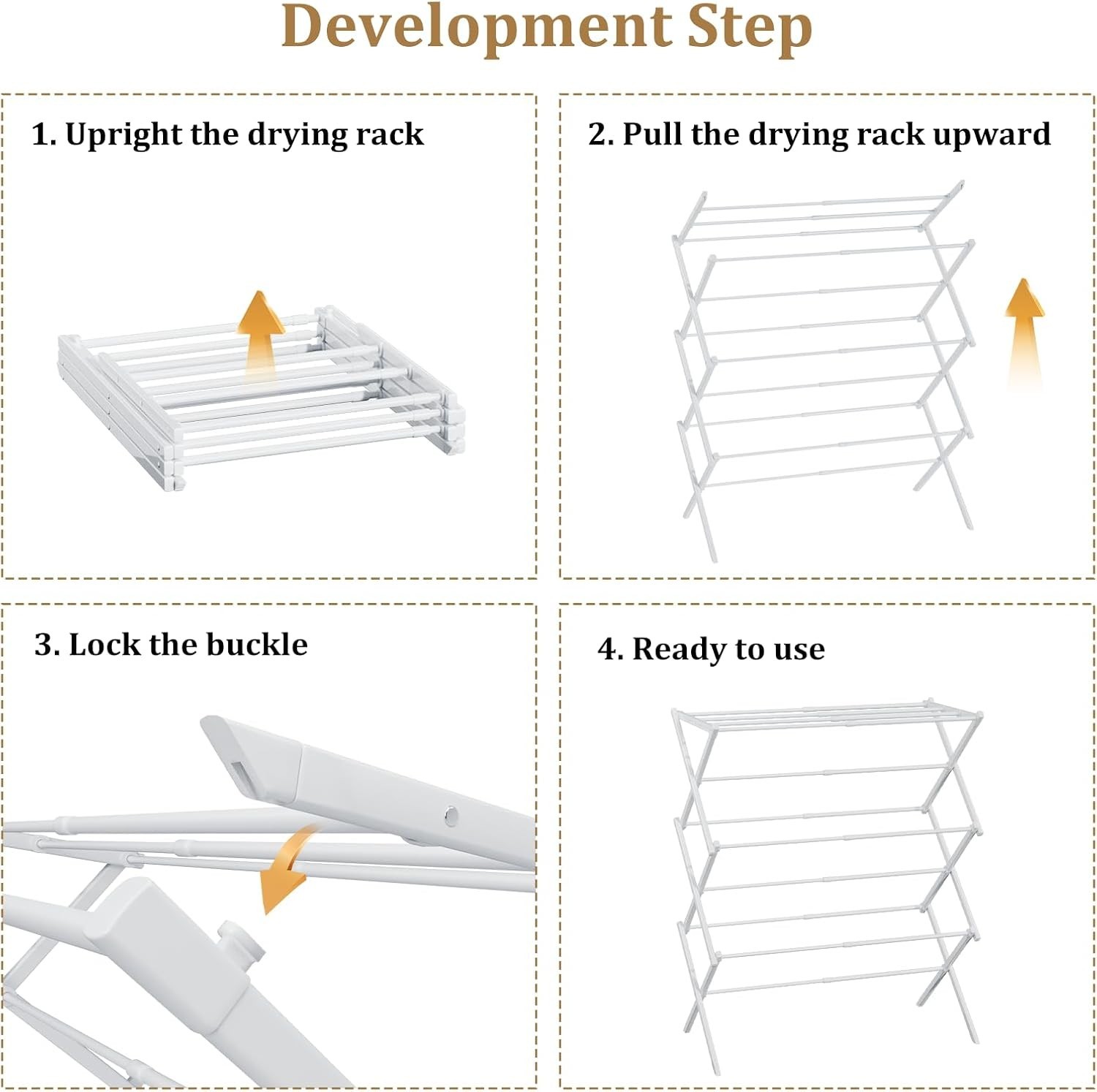 Deluxe Foldable 3-Tier Drying Rack - Portable & Anti-Rust Clothes Organizer