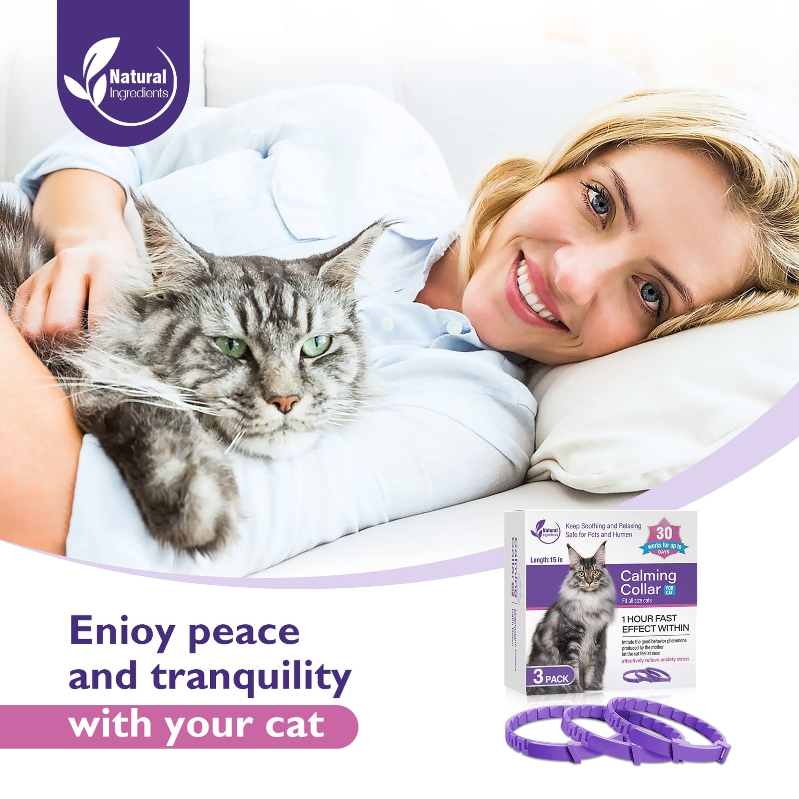 3 Pack Calming Collar Efficient Relieve Reduce Anxiety Stress Pheromones Calm