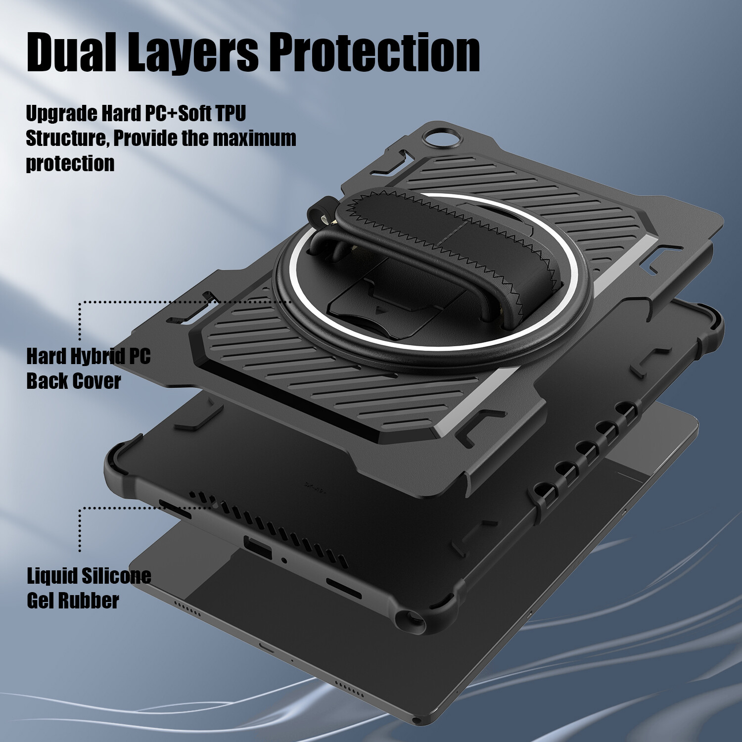 For Samsung Galaxy Tab A11+ 360° Rotatable Tablet Case Cover / Screen Protector