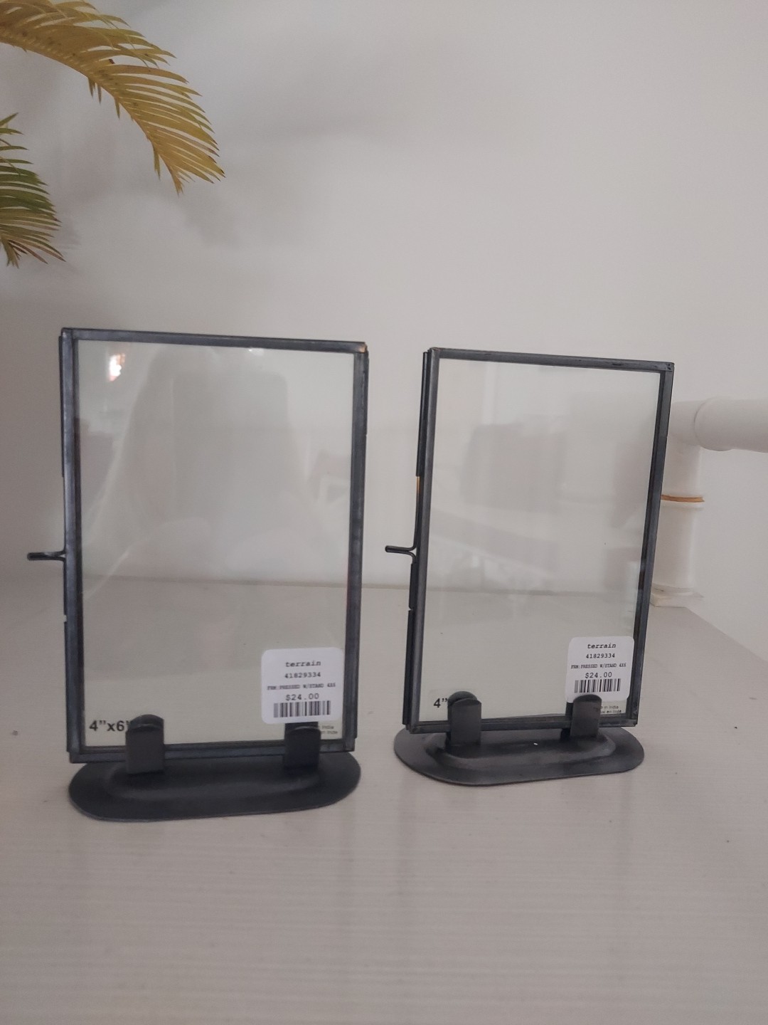 Piture Frames From Terrain 4" X 6" Metal And Glass Anthropologie Unused