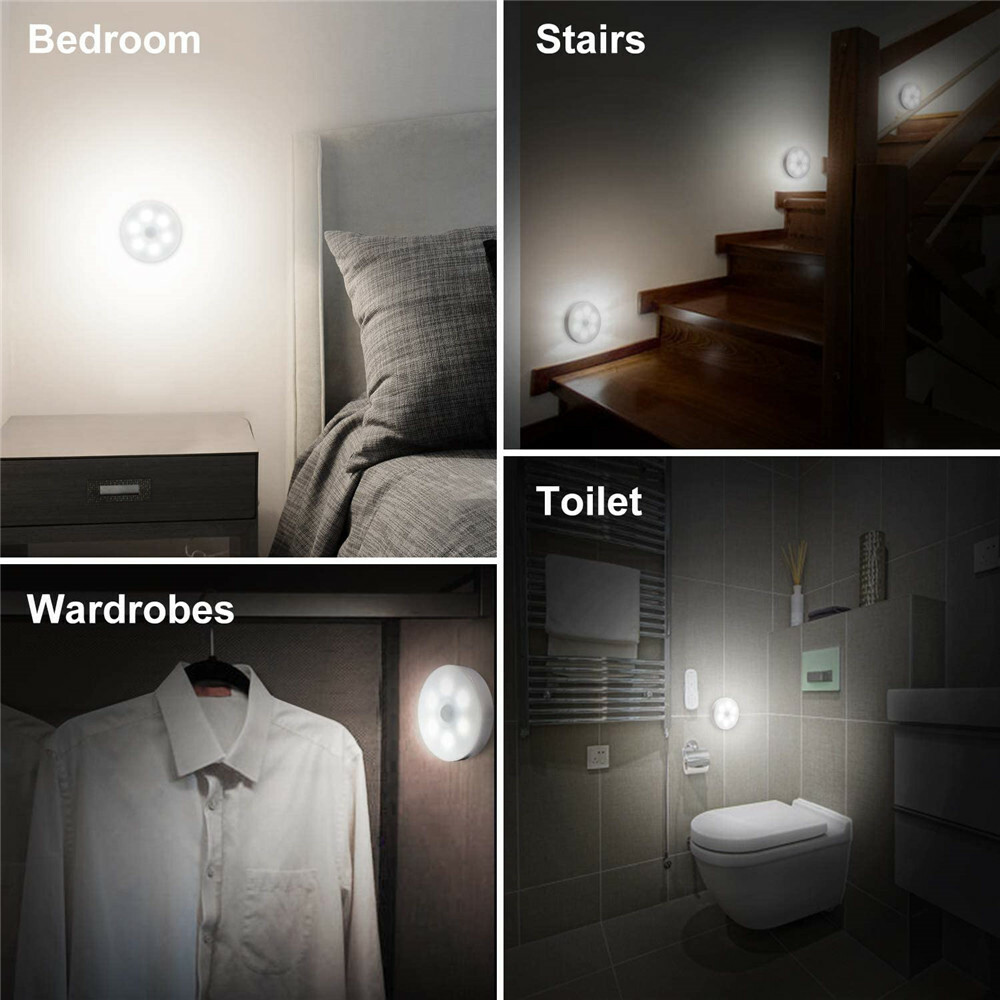 Motion Sensor LED Night Light Battery Powered Indoor Closet Cabinet Wall Cabinet
