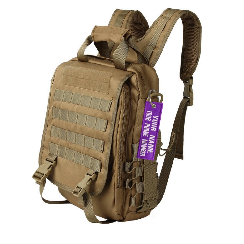 Custom Embroidered Keychain Personalized Bike Bag luggage Name Tags Double Sided