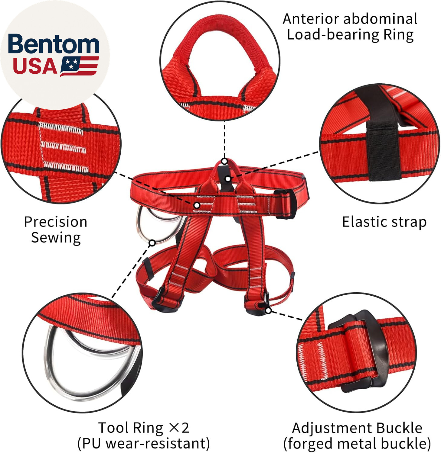 Climbing Harness, Mountaineering Rock Climbing Harness, Half Body Harness for Ra