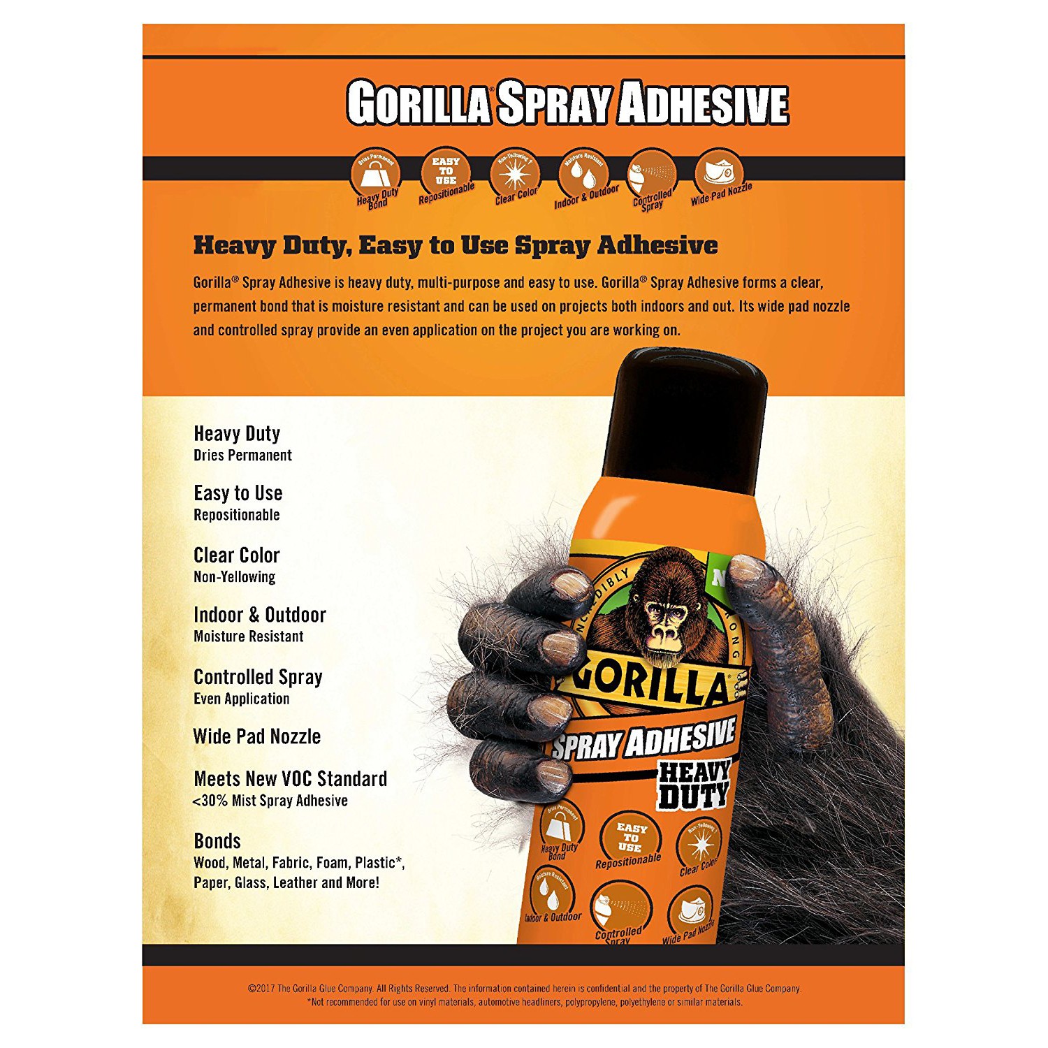 Gorilla Spray Adhesive: 4 oz. (Clear)