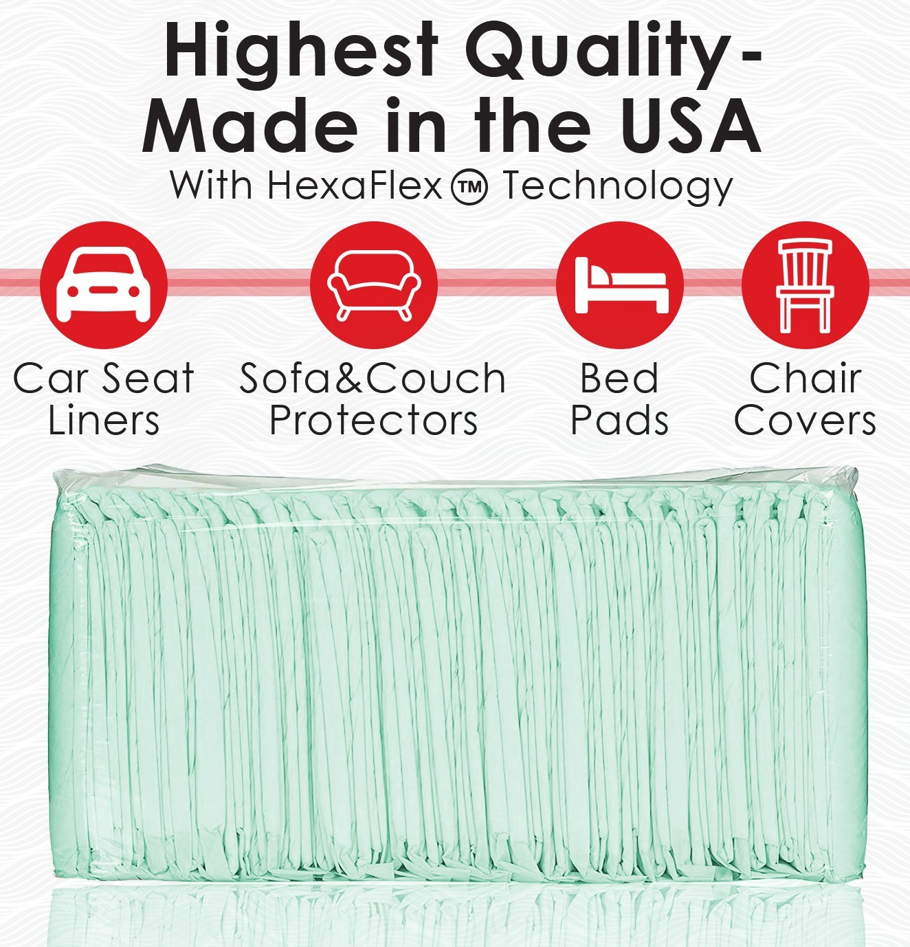 150 Wave Moderate Absorbency Disposable Incontinence Underpads 30" x 30"