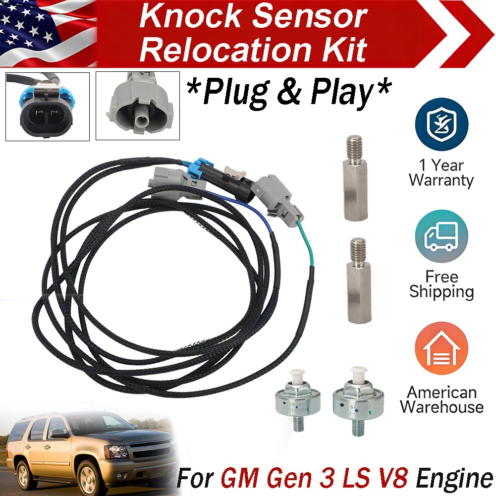Knock Sensor Relocation Kit For GM Gen 3 LS V8 Engines LS1 LS6 LQ4 LQ9 LM7 LR4