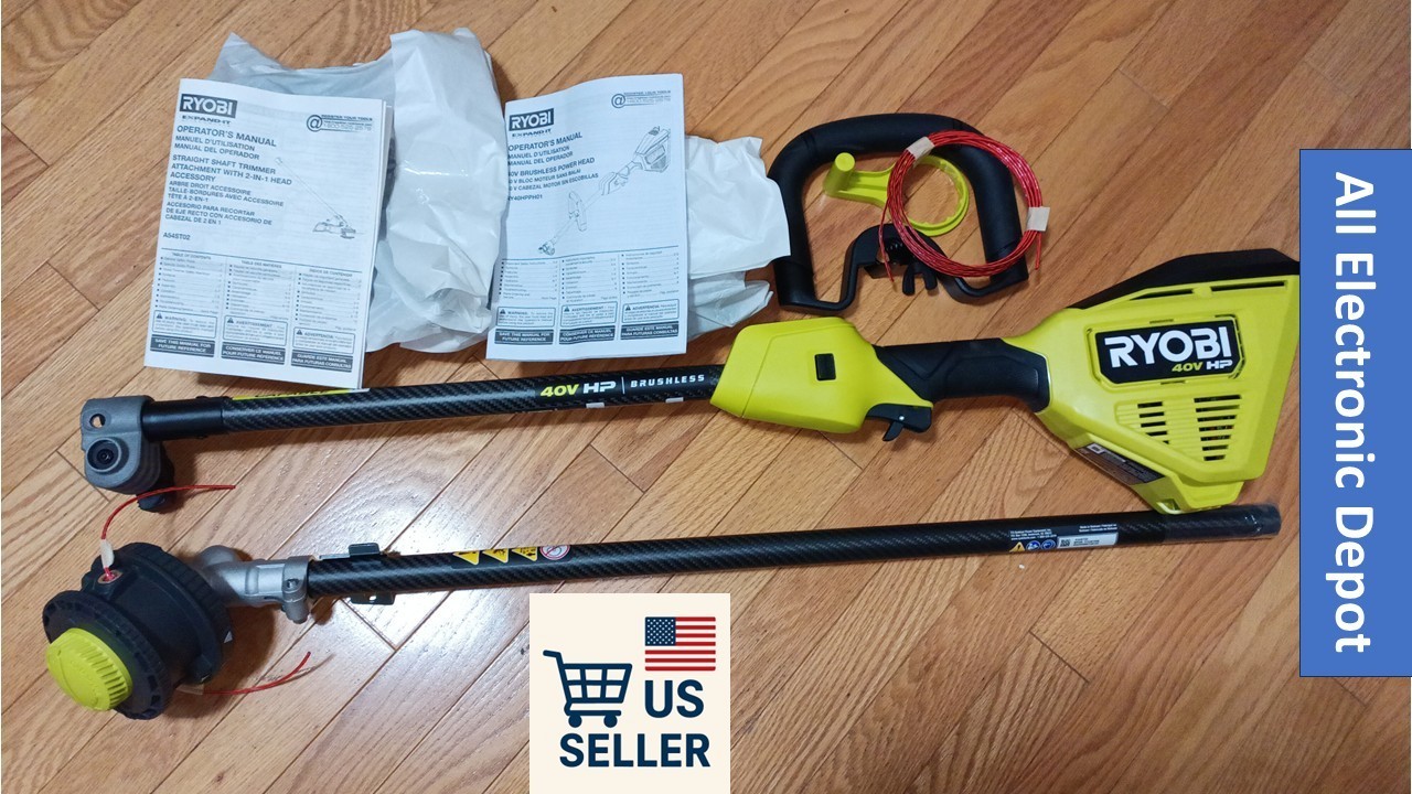 New RYOBI 40V HP Brushless 16" Carbon Fiber Shaft String Trimmer Tool Only