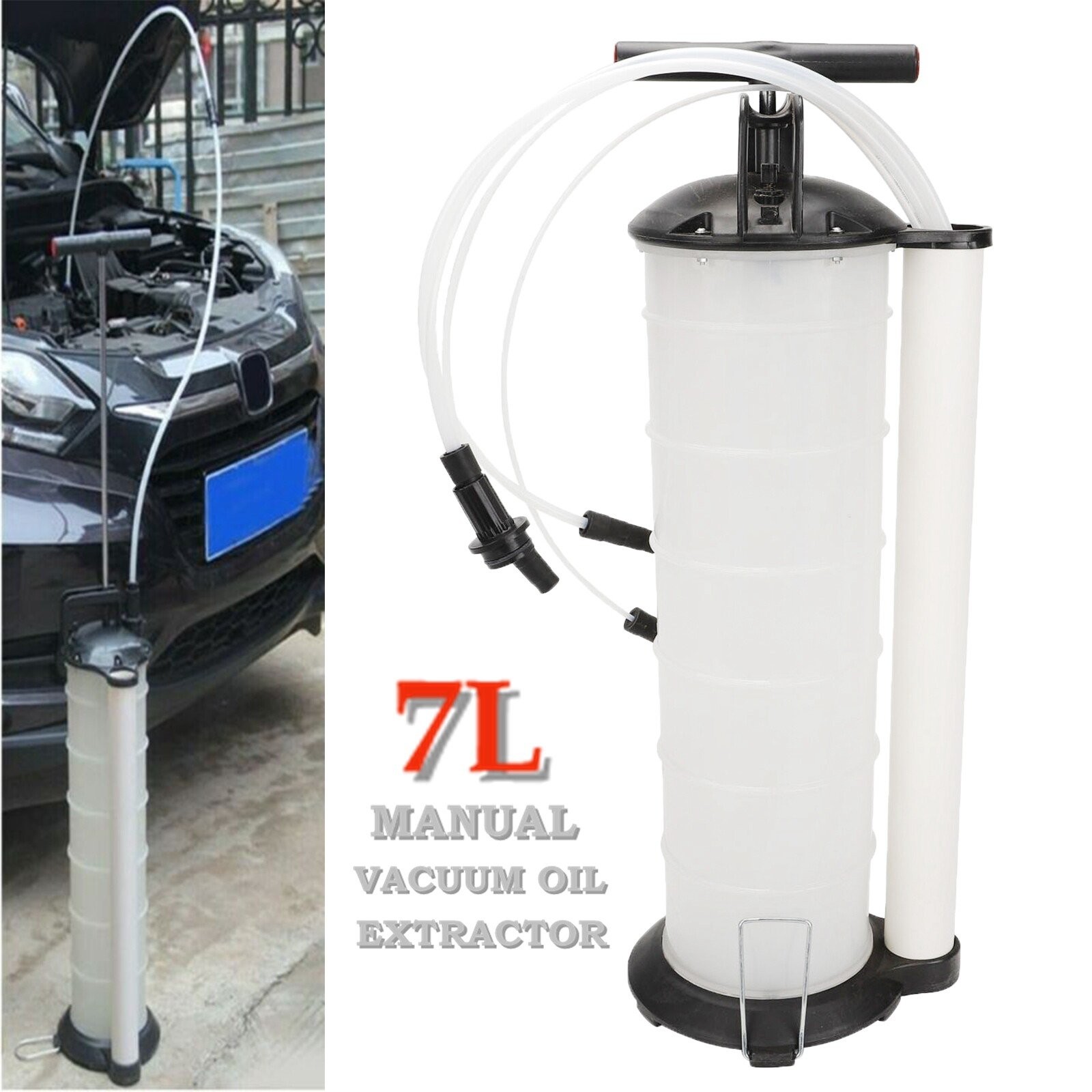 Manual 7 Liter Oil Fluid Changer Vacuum Extractor Pump Transfer Tank Remover