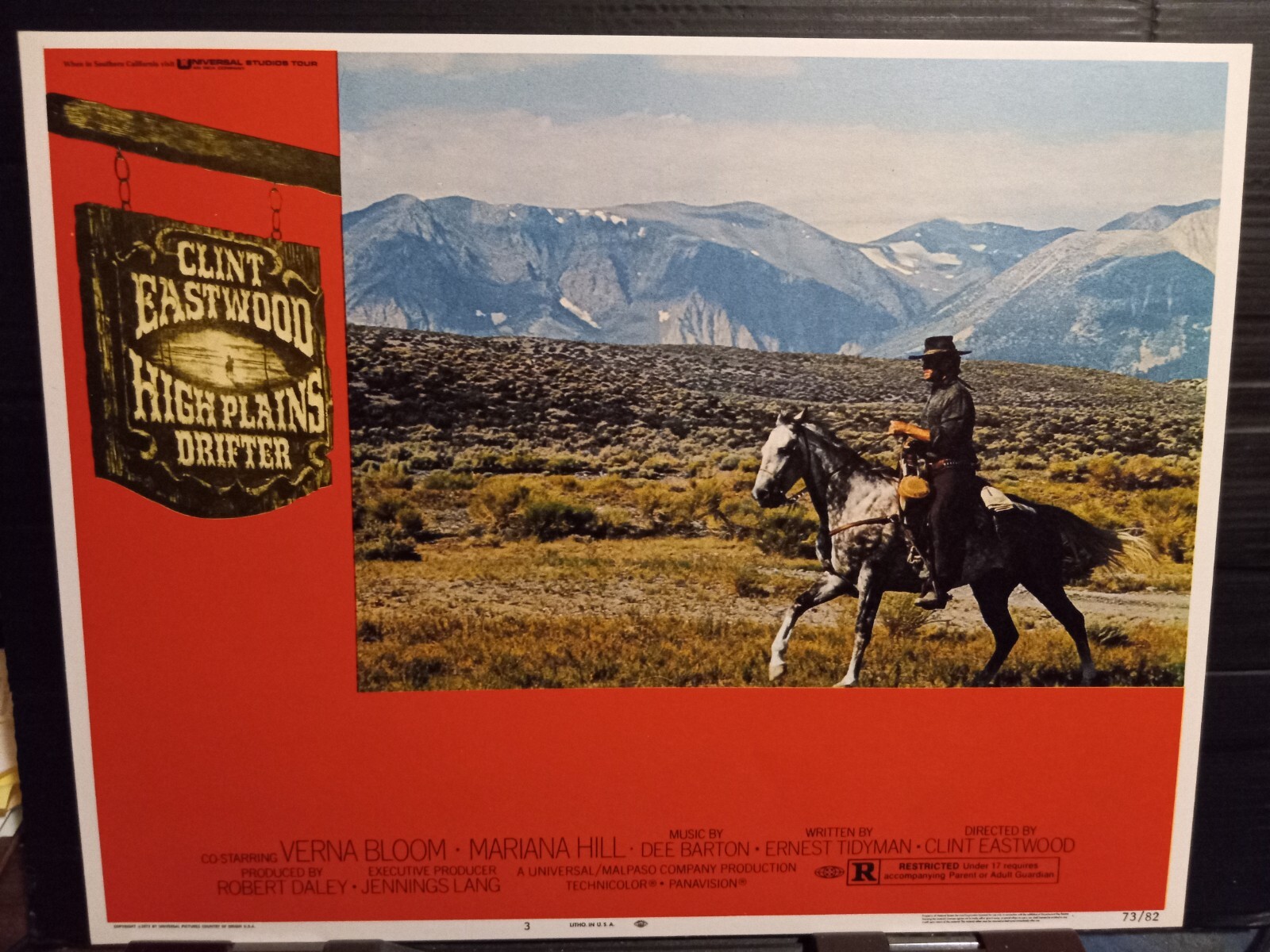 Lobby Card 1973 HIGH PLAINS DRIFTER Clint Eastwood on horse in the high plains