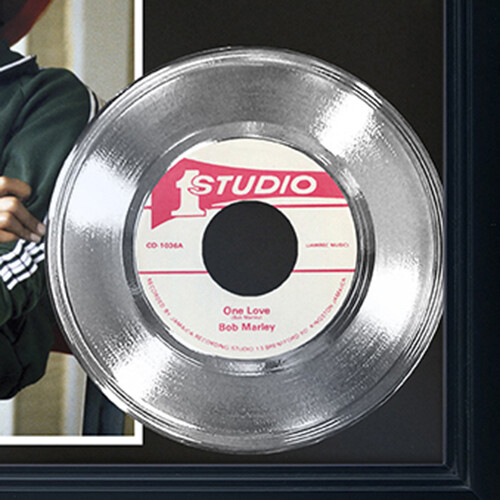 Bob Marley "One Love" Framed Platinum Record Reproduction Signatures